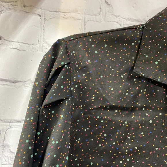 Levi Strauss & Co. vintage puff sleeve cuff multi colored dots blou… - Picture 2 of 6
